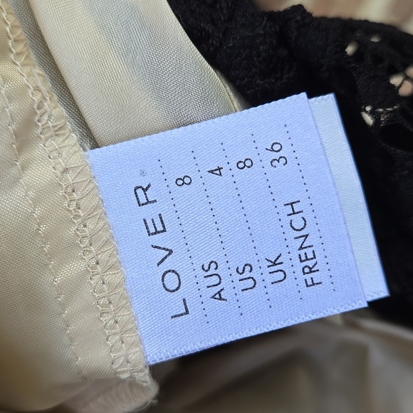 Lover Poppy Sweetheart Black Dress Size 4 - Picture 7 of 8